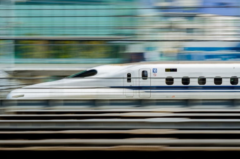 Photo of bullet train in Japan
