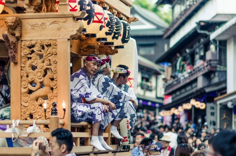 Older men at japanese festival
