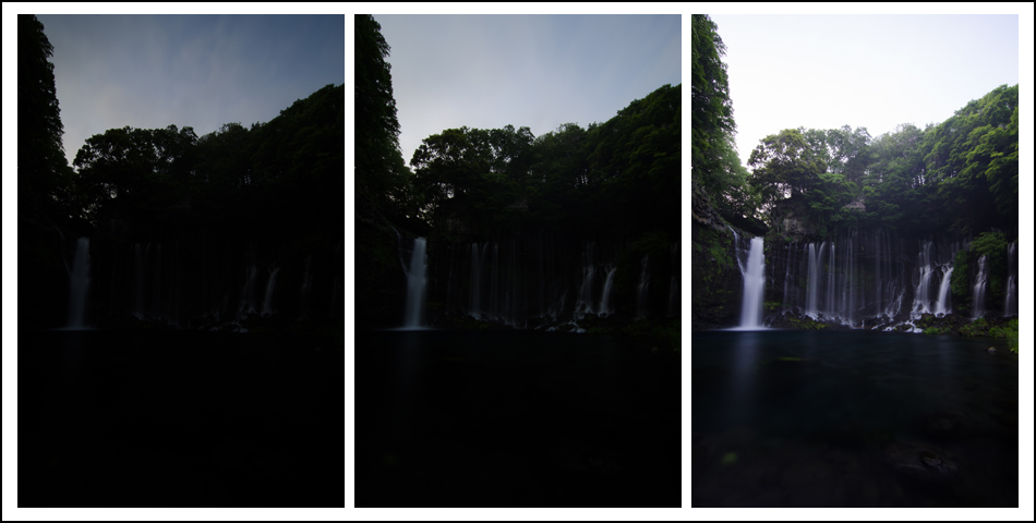 Three Exposures Of Shiraito Falls