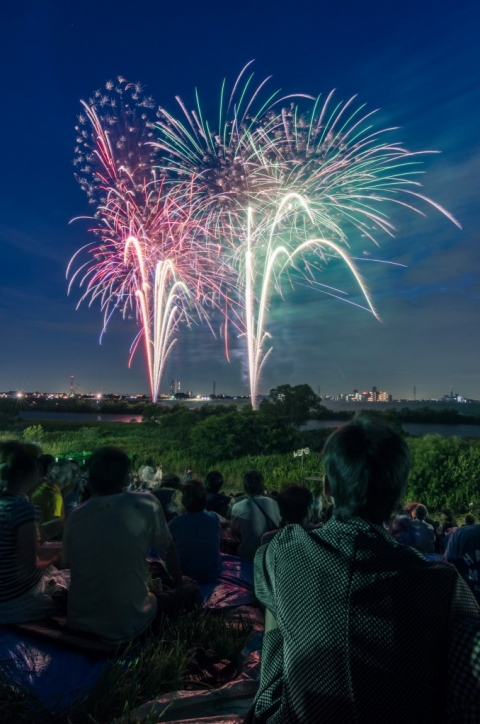 photo of people watching fireworks