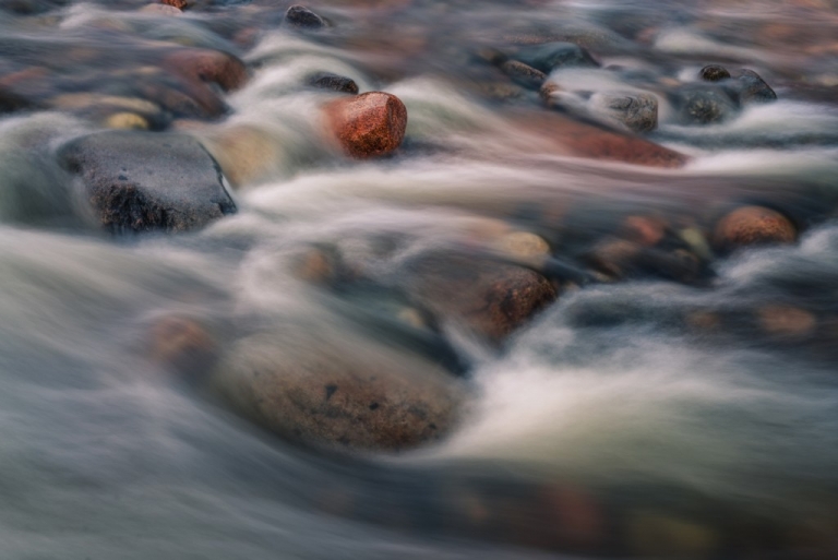 Flow water in a river
