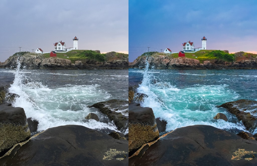Nubble Lighthouse Before and After