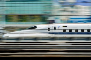 Photo of bullet train in Japan